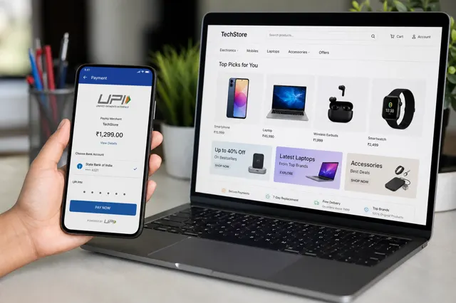 Ecommerce with Razorpay UPI payments — Surat Gujarat